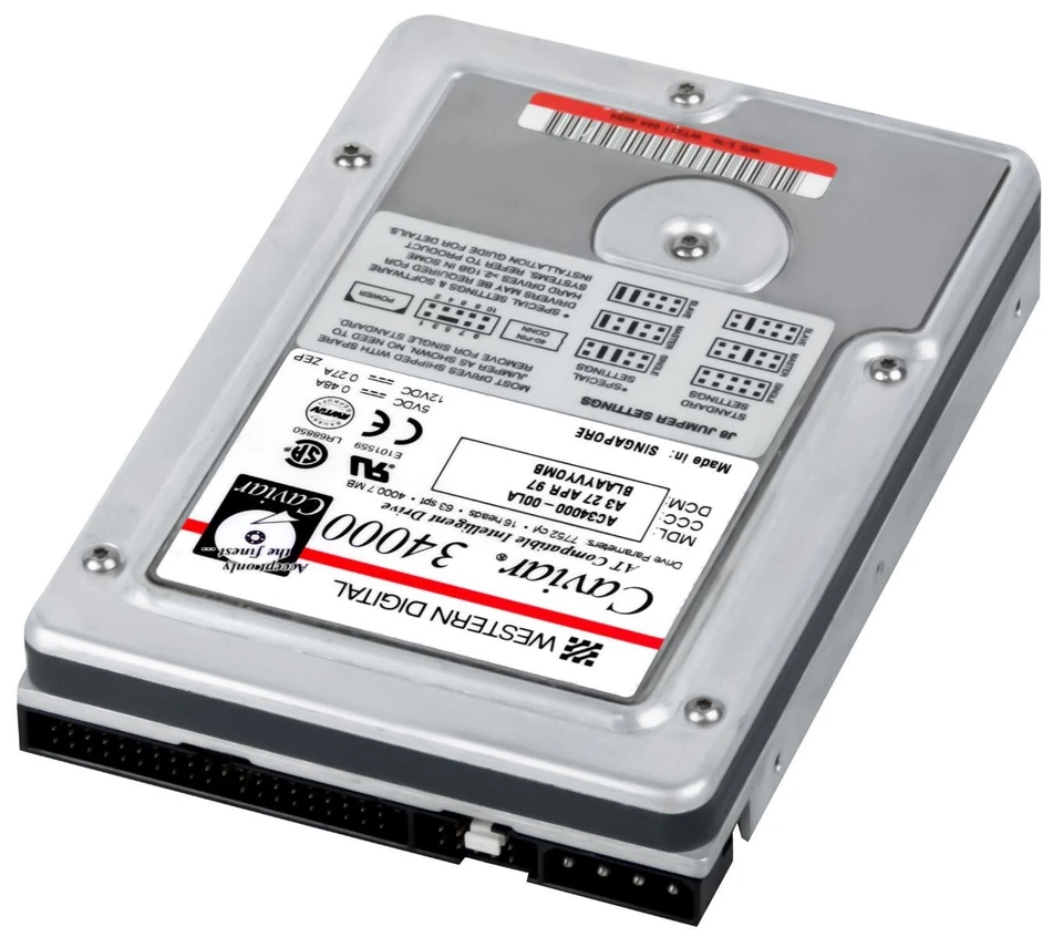 Hard Drive WD Caviar 34000 AC34000-00LA 4GB 5200U/Min 256KB Ide Ata 3.5 " Inch - Image 2 of 3