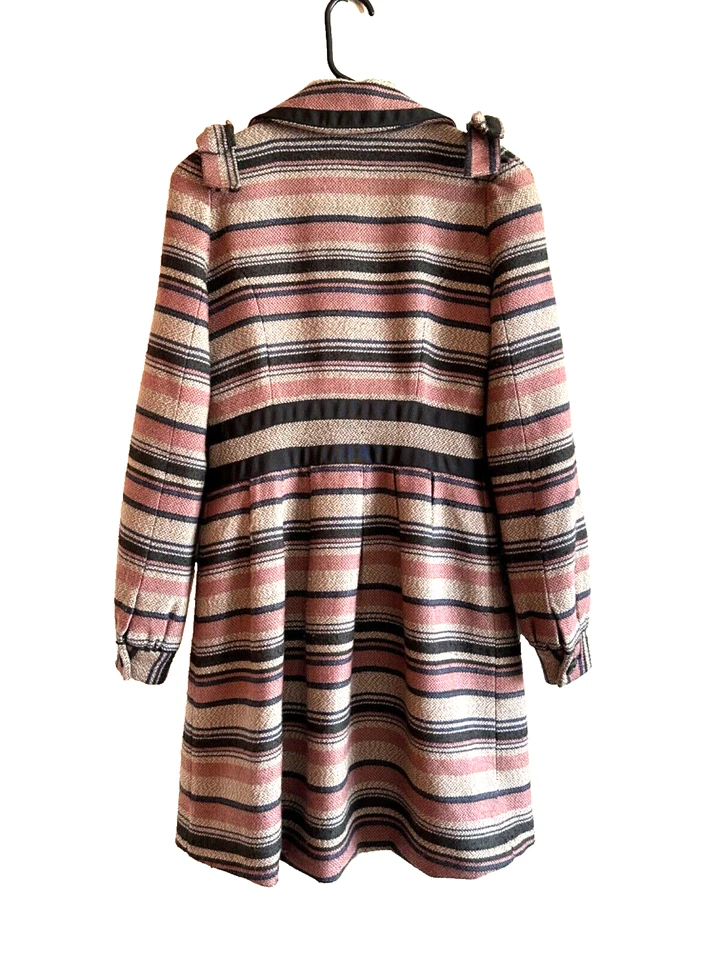 Пальто Elevenses Pattern Maker размер 2 нейтральная полоса твид антропология - Изображение 4 из 4