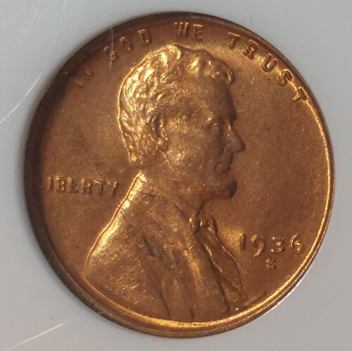1936-S GEM UNC Lincoln Wheat 1c Cent Penny Graded NGC MS66 RD CAC - Picture 2 of 4