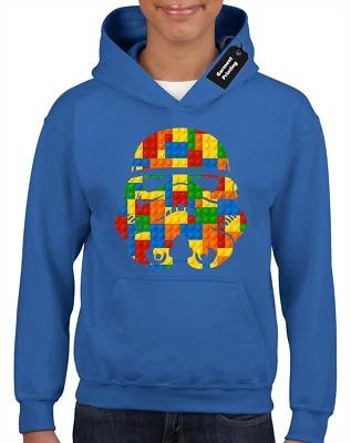 GILDAN TROOPER HELMET BRICKS KIDS CHILDRENS STAR HOODY HOODIE STORM WARS BOYS FAN