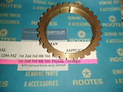 NEW GEARBOX SYNCHRO / BAULK RING - HILLMAN AVENGER & CHRYSLER / TALBOT SUNBEAM - Picture 3 of 10