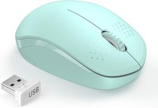Wireless Mouse, 2.4G Noiseless Mouse with USB Receiver Mice for PC -Mint Green