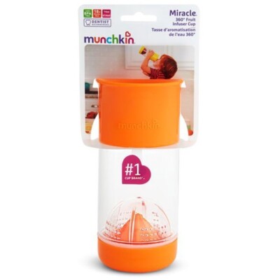 Munchkin Miracle 360 Frucht-Ei Tasse Kleinkinder 18 m + wasserauslaufsicher 14 Unzen orange