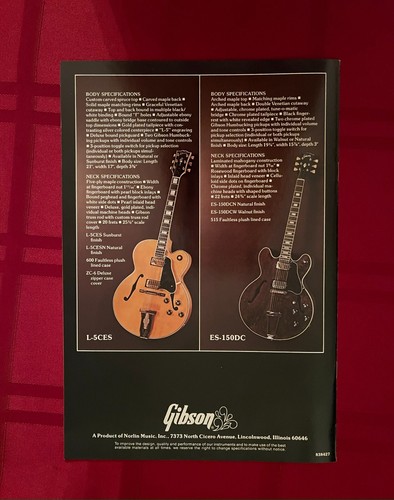 GIBSON VTG. CUSTOM ORDER & ELECTRIC ACOUSTIC BROCHURE WITH H. ROBERTS NOS/70's - Picture 2 of 7