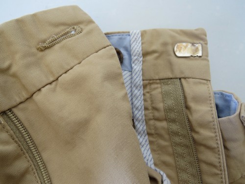 Pantalones de vestir de colección BEIGE BANANA REPUBLIC CHINOS pierna recta frente plano caqui 36X34 - Imagen 4 de 5
