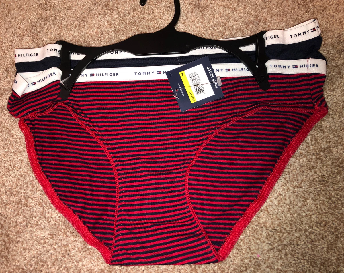 Tommy Hilfiger Womens Bikini Panties 2pr Size Medium Spell Out Thick Band  NWT