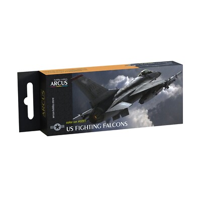 Arcus #E5001 Enamel Paint Set US Fighting Falcons 6 Colors 10ml for Model Kit