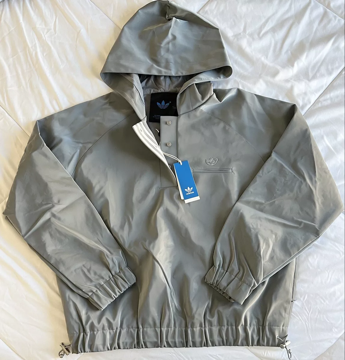 Adidas Originals Blue Version High Shine Henley Hoodie Unisex