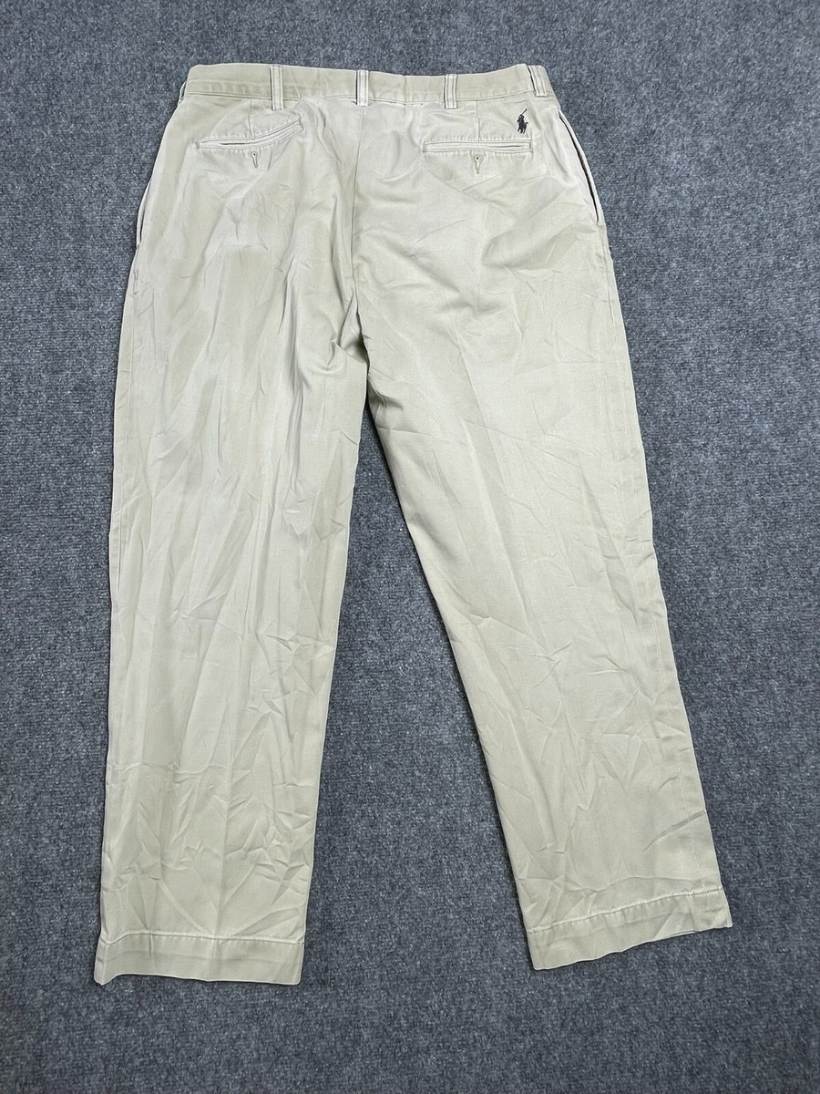 Polo Ralph Lauren Men's Ethan Pants 100% Cotton Pleated Beige