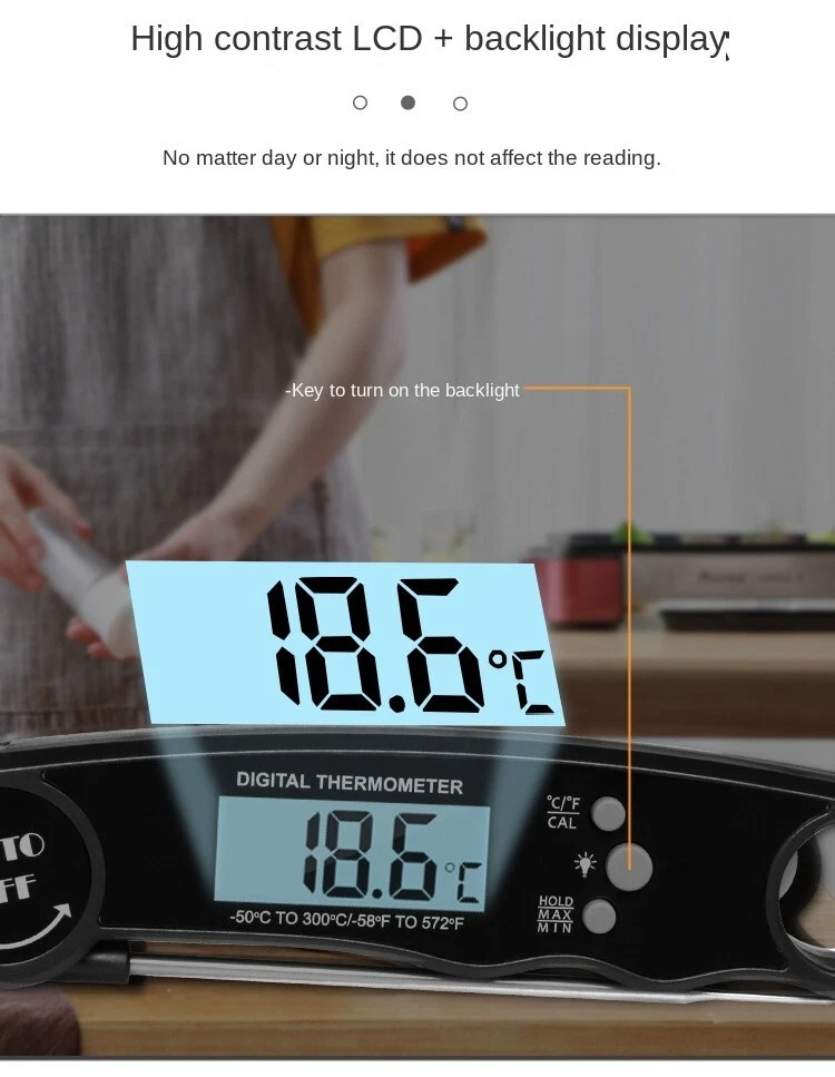 Folding Meat Thermometer Electronic Barbecue Thermometer Home Bottle Opener