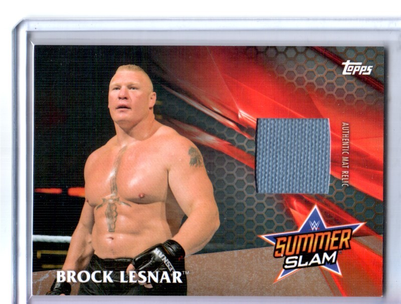 WWE Brock Lesnar 2017 Topps Bronze SummerSlam Mat Relic Card SN 