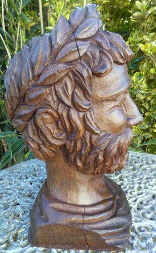 BUST OF A ROMAN EMPEROR  WALNUT 1880  FREE SHIPPING TO ENGLAND - 第 1/10 張圖片