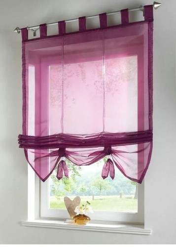 European Style Roman Hanging Curtains Sheer Window Voile Panel Lifting Curtain - Bild 16 von 35