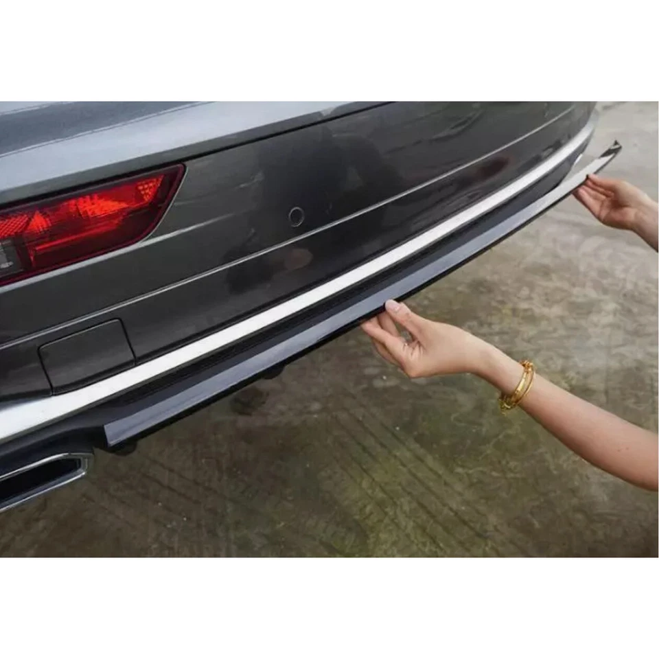 Black ABS Rear Bumper Diffuser Cover Trim Strip For AUDI Q5 SQ5 Sportback 21-24 - Image 4 of 4