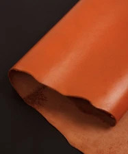 Orange Full Grain Leather Hide – 1.8mm (5oz), Vegetable Tanned, 20-25 Sqft