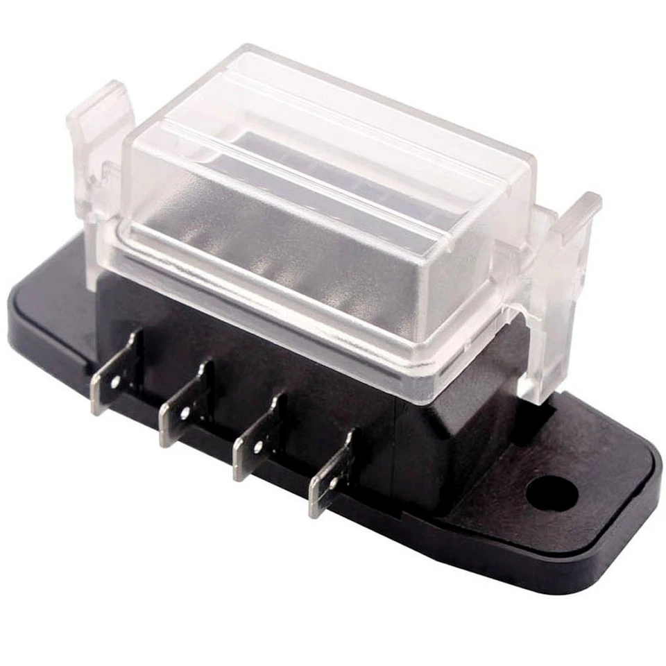 2 Pieces ATC/ATO Blade Compact 4 Way Circuit Boat Auto Fuse Box Block Holder - Image 2 of 4