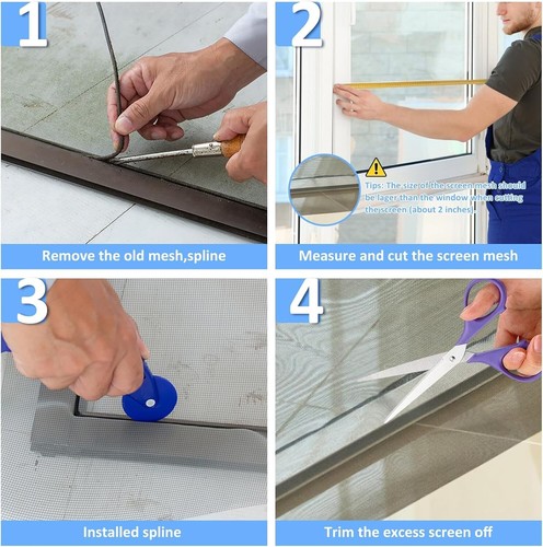 Easy-Install 48"x102" Black Fiberglass Window Screen - Perfect for Home Use - Picture 7 of 9