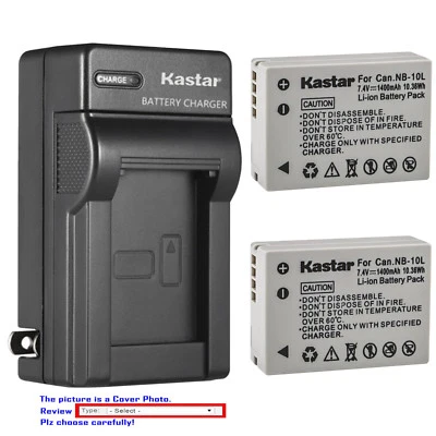 Kastar Battery Wall Charger for Canon NB-10L CB-2LC & Canon PowerShot SX40 HS