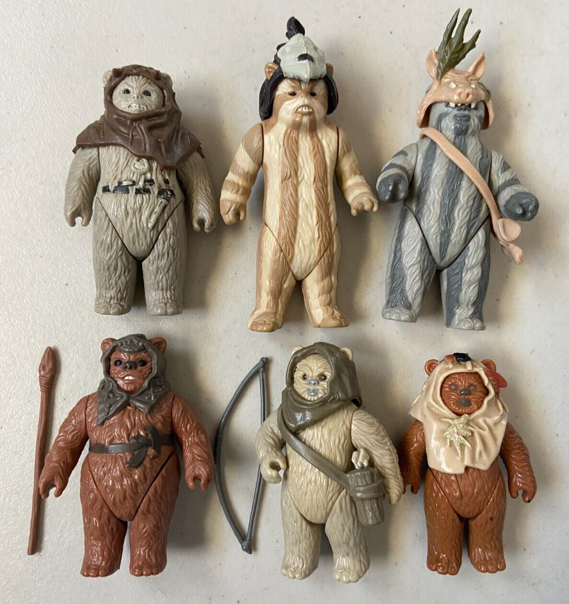 1980's Star Wars Ewok Figures Chief Chirpa Logray Teebo Romba