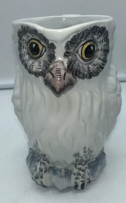 Nieman  Marcus White Owl Pitcher  Made In Italy Pitcher Creamer