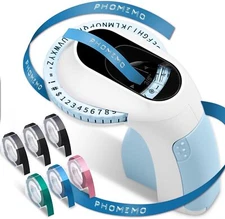 DYMO Embossing Label Maker with 6 Colour 3D Label Tape 3/8'' Dymo Omega Maker