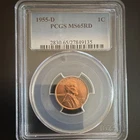 PCGS 1955-D Denver Lincoln Wheat Small Cent 1C MS65RD RD Bronze 0.95