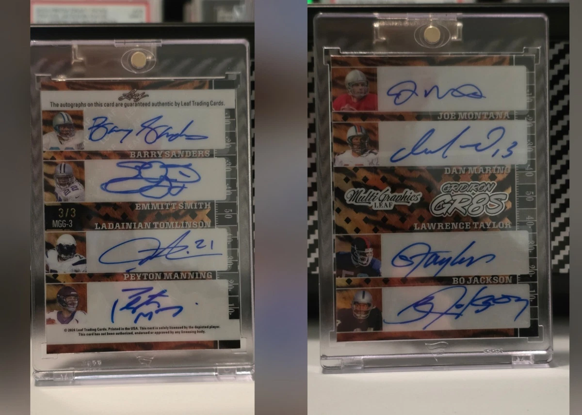 Leaf Barry Sanders Autographed Football Sports Trading Cards