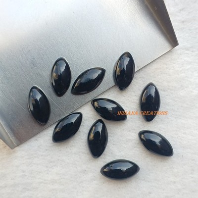 Black Onyx Marquise Cabochon 5x10mm To 12x24mm Natural Loose Gemstone
