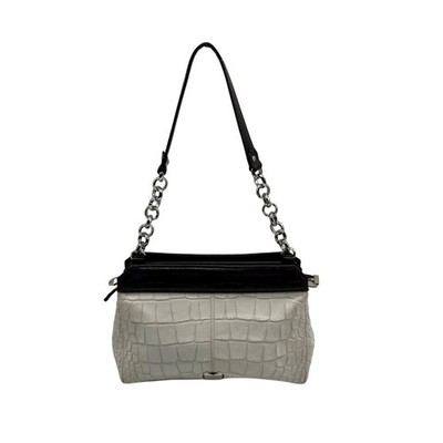 Henri Bendel Croc-Embossed Leather Shoulder Bag