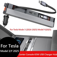 Per Tesla Model Y Juniper 2025 console centrale retrattile hub USB caricatore telefono