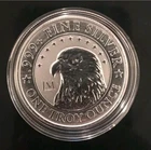 1 Oz Silver Round .999 JM Bullion  Eagle Brilliant Free Shipping  With Capsule