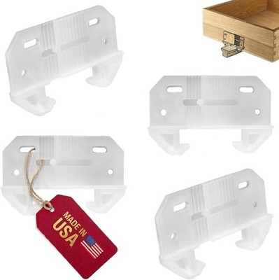 Adjustable Rear Drawer Slide Guides 4-pk, Made in USA; for 1/4'' Rail Height on T