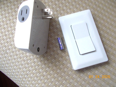 New GE Indoor Wireless Wall Switch with Receiver, Tested, battery included