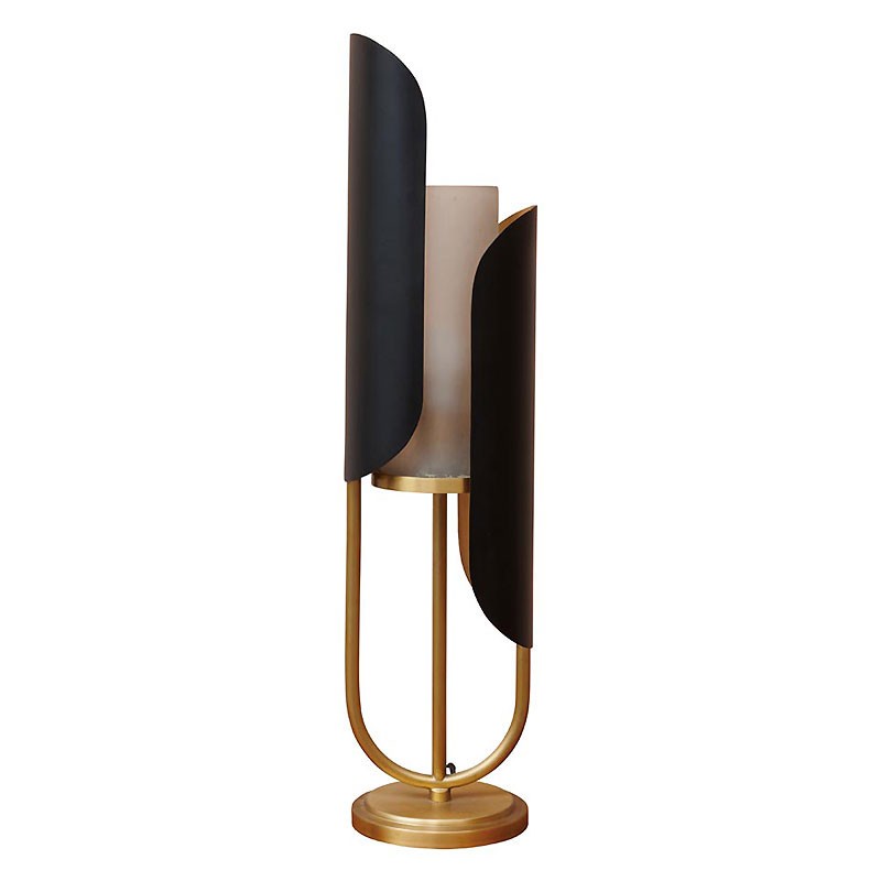 Lampe à poser Moderna 56x17x16cm pour console d'entrée en métal noir et doré