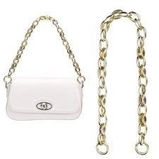 24" Acrylic Purse Chain Handbag Strap with Buckle, Light Gold, 0.8" Width