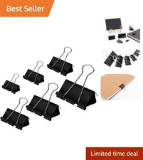 Binder Clips Paper Clamps Assorted Sizes 100 Count Black, X Large, Large, Med...