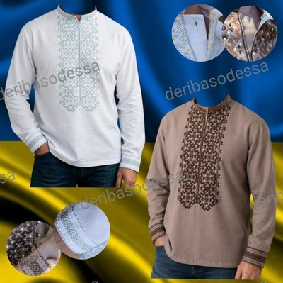 XS,S,M,L,XL,2XL,3XL,4XL Traditionelles ukrainisches besticktes Hemd Herren Wy...