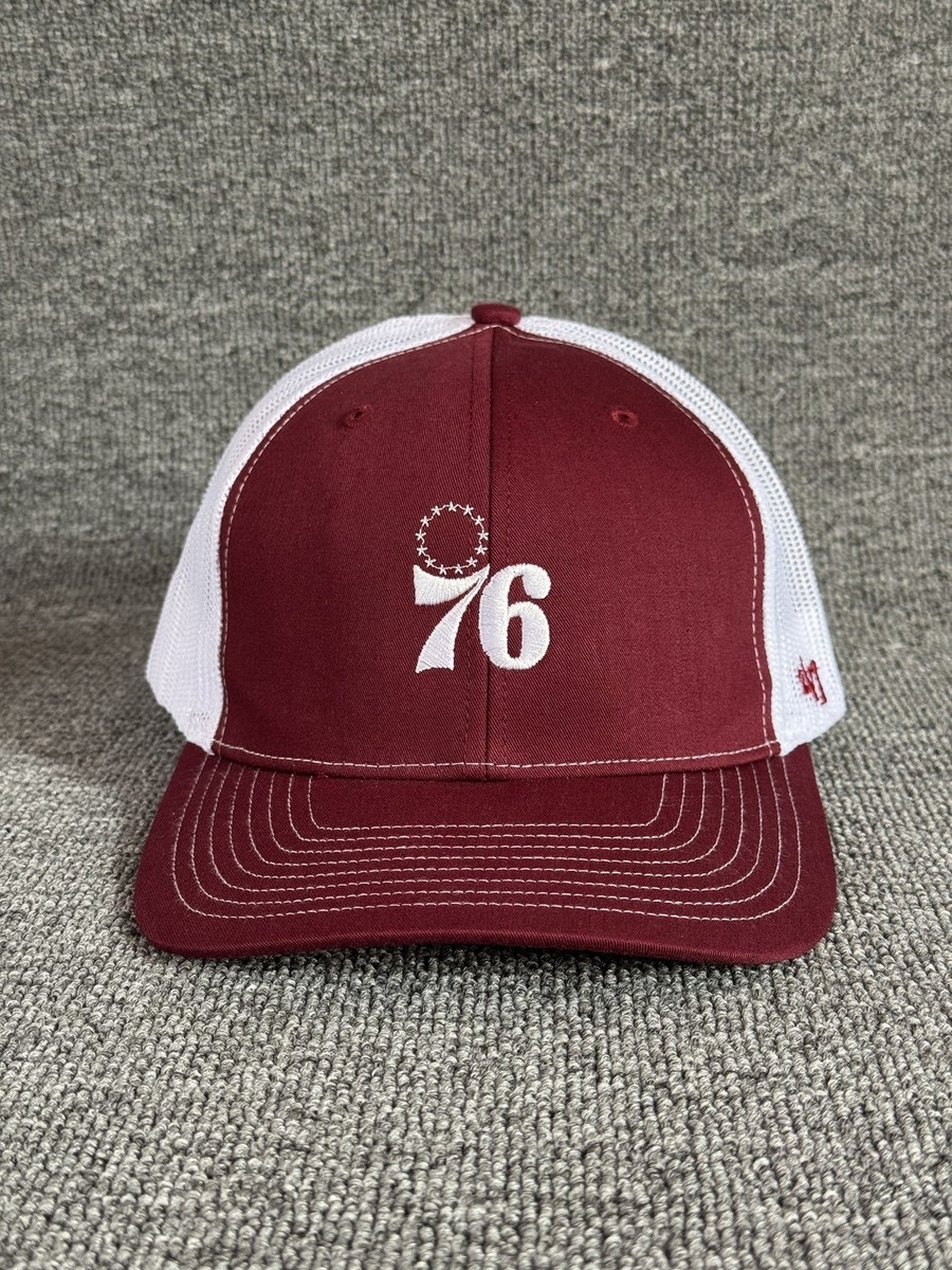 '47 Brand Philadelphia 76ers Trucker Snapback Burgundy White Hat NBA