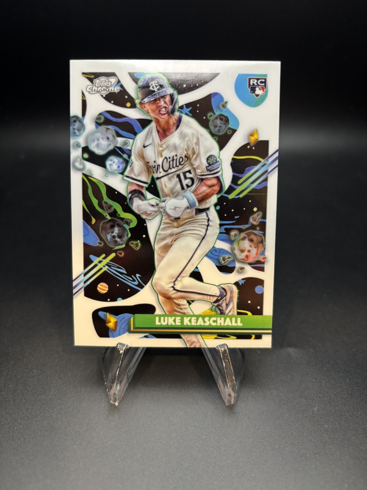 2025 Topps Cosmic Chrome Luke Keaschall RC White Hole Refractor #153 Twins