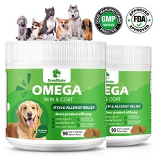 Dog Allergy Itch Relief  Immune Chews for Dogs w/Omega 3 Itchy Skin 90 Chew
