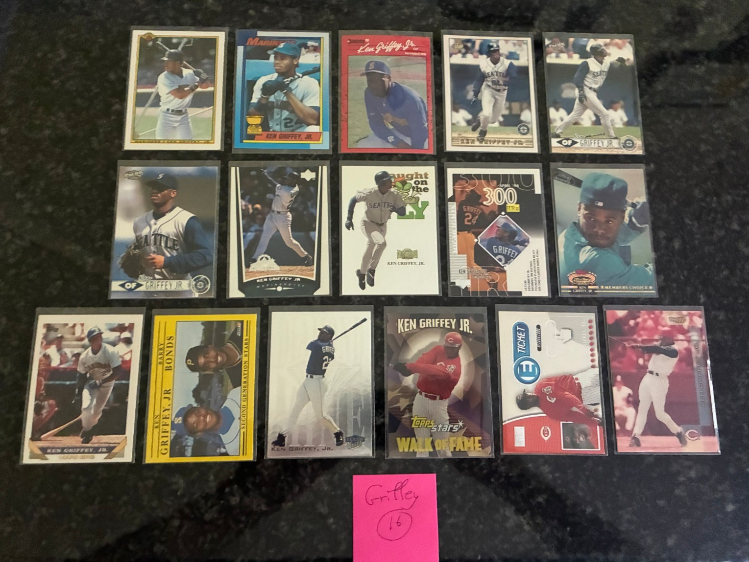 Ken Griffey Jr Card Lot................16 Different
