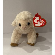 Ewey the Lamb 4 in. Basket Beanies Ty Beanie Baby (2001) w/ Tags