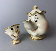 Figurine porcellana Lenox Disney La Bella e la Bestia Signora Potts and Chip