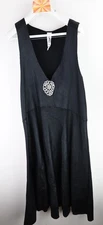 M.A Dainty  viscose crepe sleeveless tunic in black  size M/L UK14