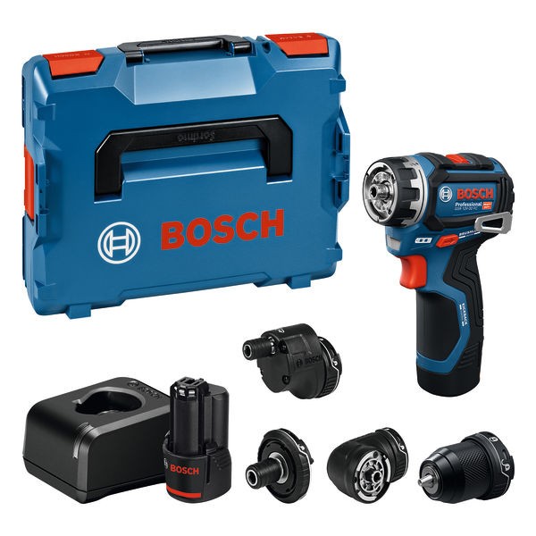 Bosch Akku-Bohrschrauber GSR 12V-32 FC, 2x 2.0Ah und Lader + 4x Aufsätze