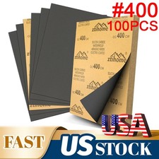 100pcs Wet And Dry Sandpaper Waterproof Abrasive Sanding Paper Sheets 400 Grit