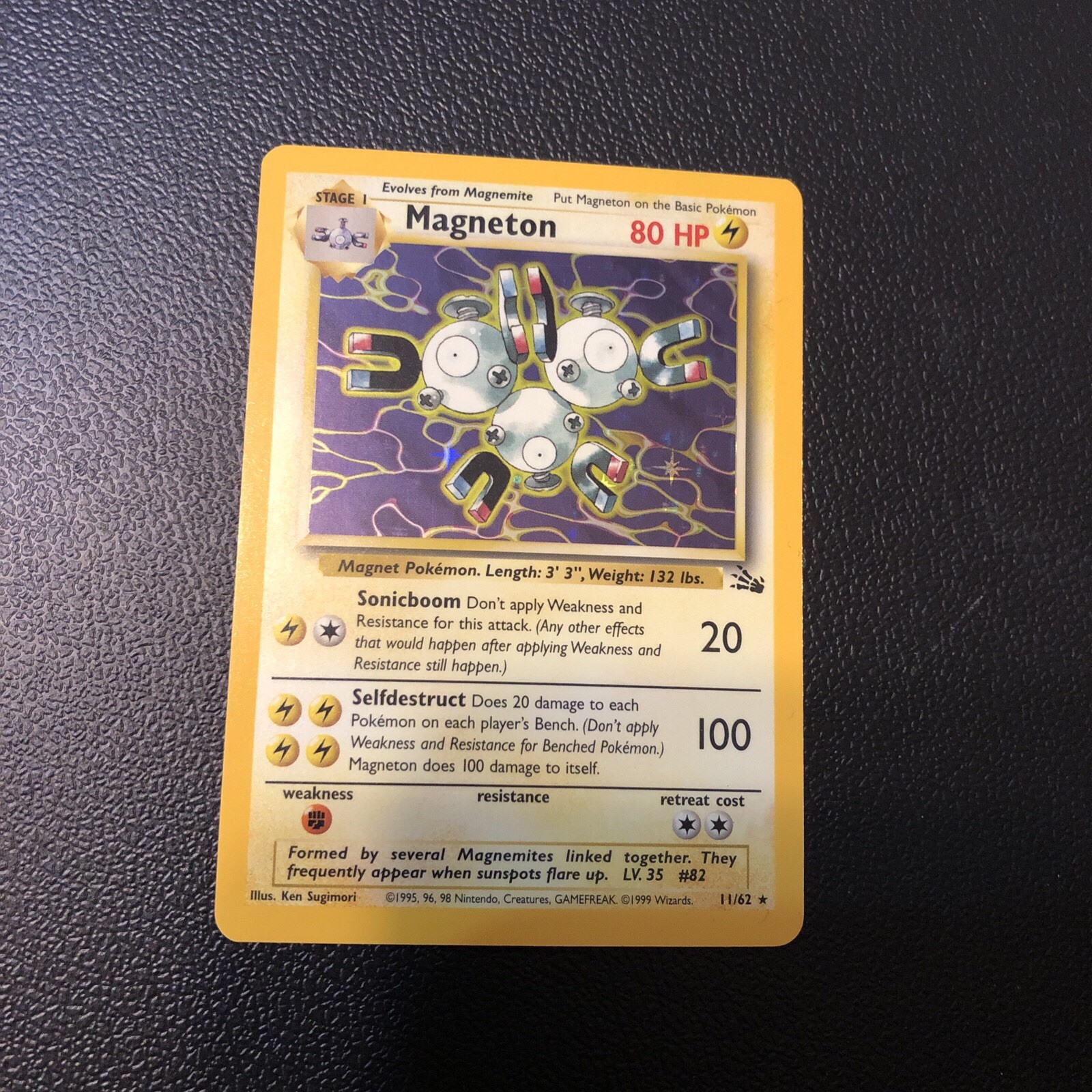 Magneton 11/62 Fossil Holo Rare Pokémon Card In Mint Condition Gem Mint