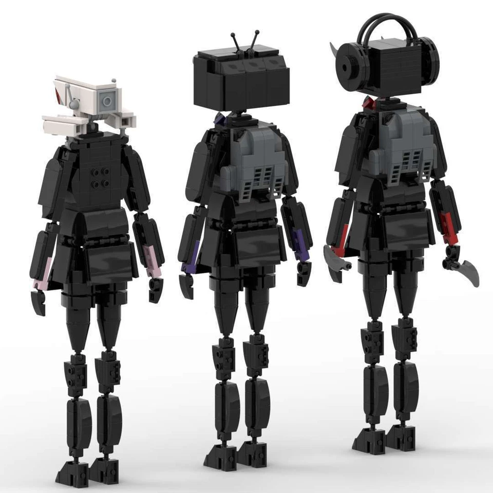 Skibidi Toilet Women's TV Man Surveillance Man Sound Man Building Blocks Model - Image 2 of 4