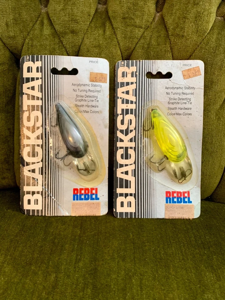 NOS REBEL Blackstar CrankBait Fishing Lure Lot of Two Yellow-white/ Black-chrome - Image 2 of 4