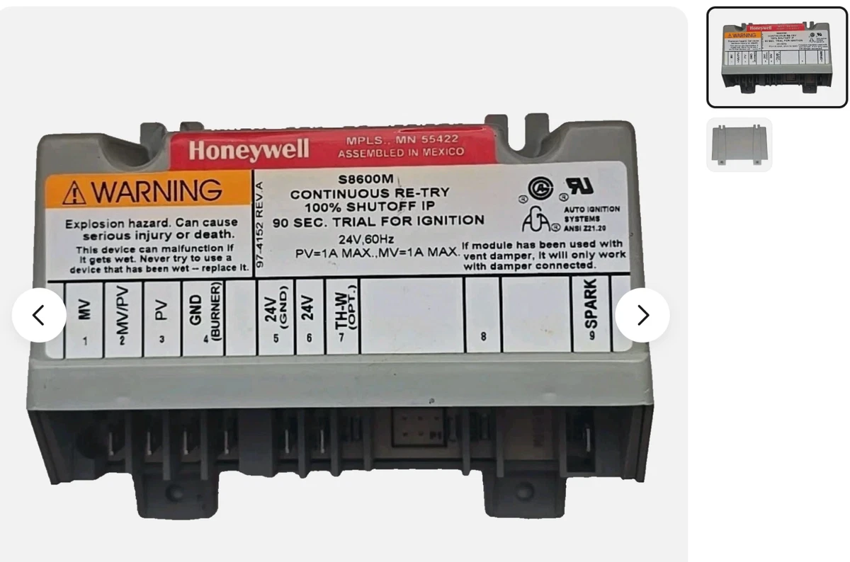 Trasformatore Honeywell Model S 825 D 24 VAC 0.4A 60 Hz Usato